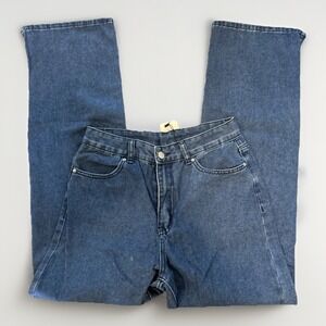 NEW Forever 21 High‎ Rise Wide Leg Slit Hem Women's size 28 Blue Jeans